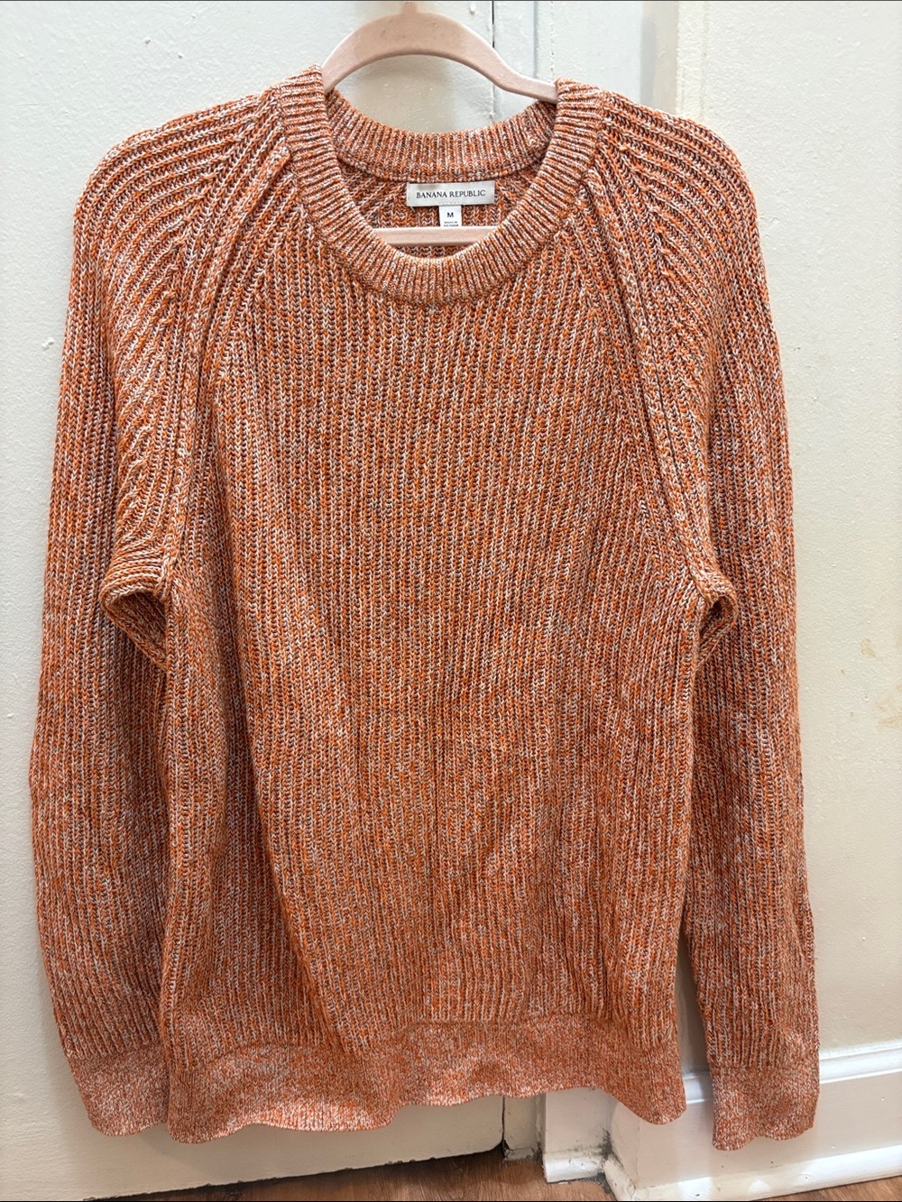 Banana Republic Orange Marled Crewneck Sweater Size Medium